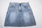 "Icy Girl" Rhinestone Denim Skirt